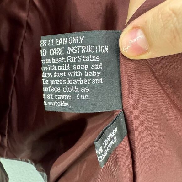 Vintage Y2K The Tannery Genuine Leather Belted Blazer Jacket size 11/12 - Picture 5 of 9